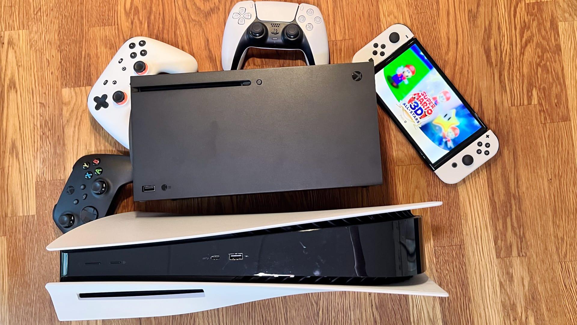 Set2 spelkonsol toppbild PS5 xbox series x stadia Nintendo switch oled 04